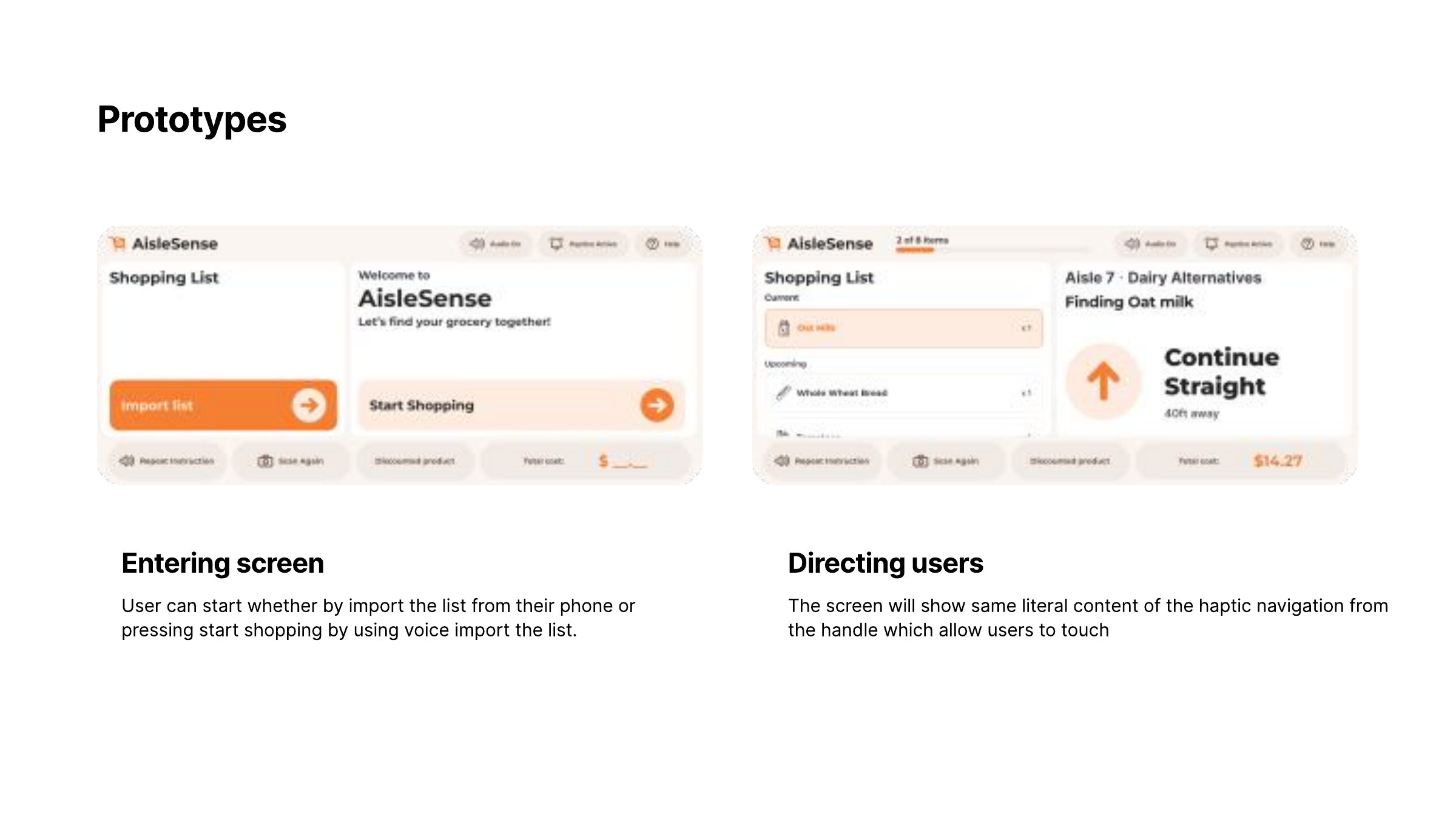 Aisle Sense presentation: Entering and directions