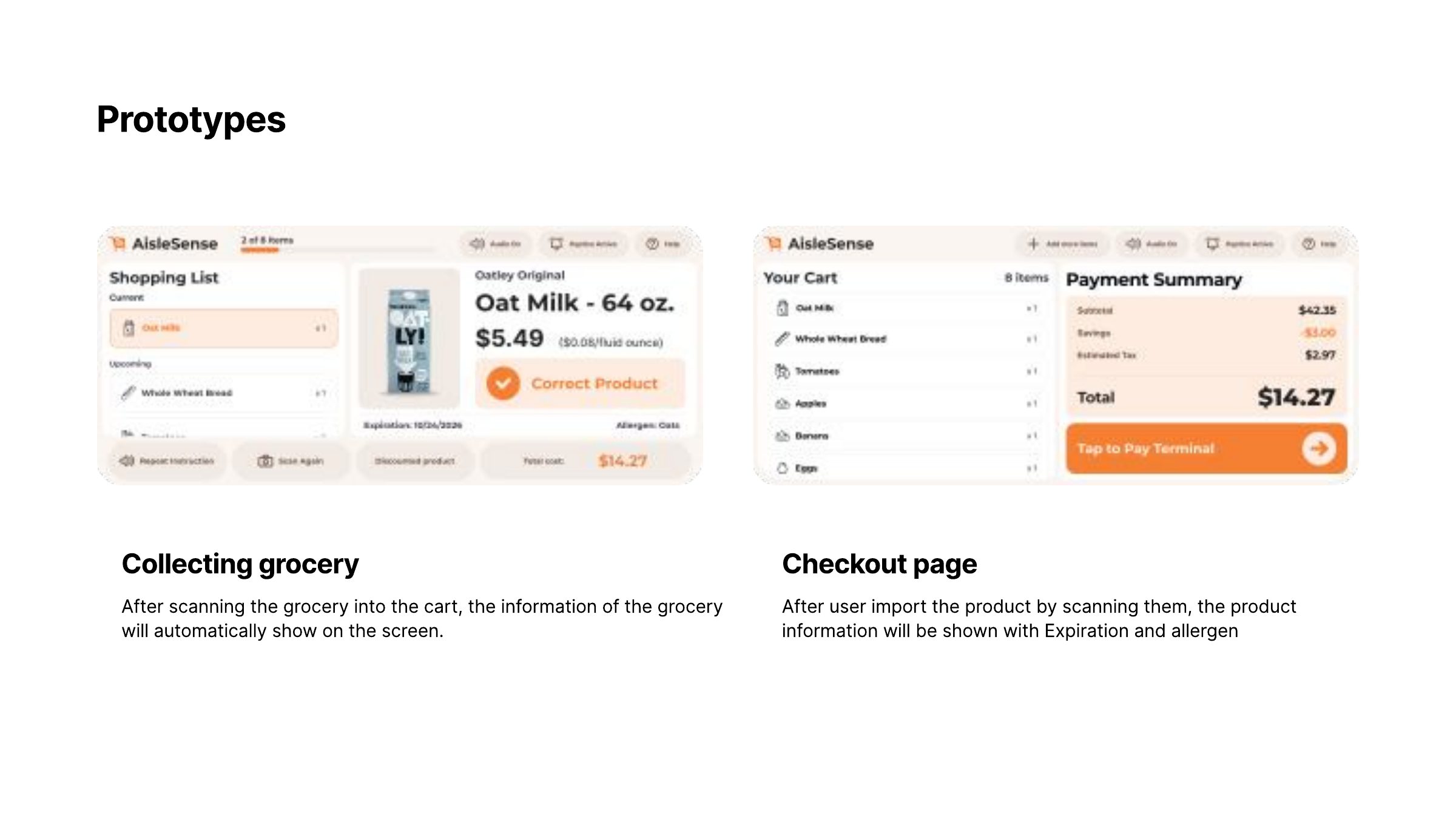 Aisle Sense presentation: Collecting and checkout